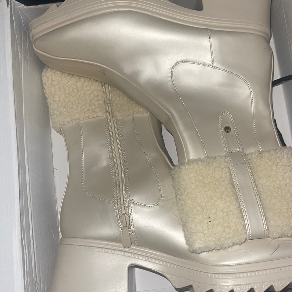 Nude platform boots